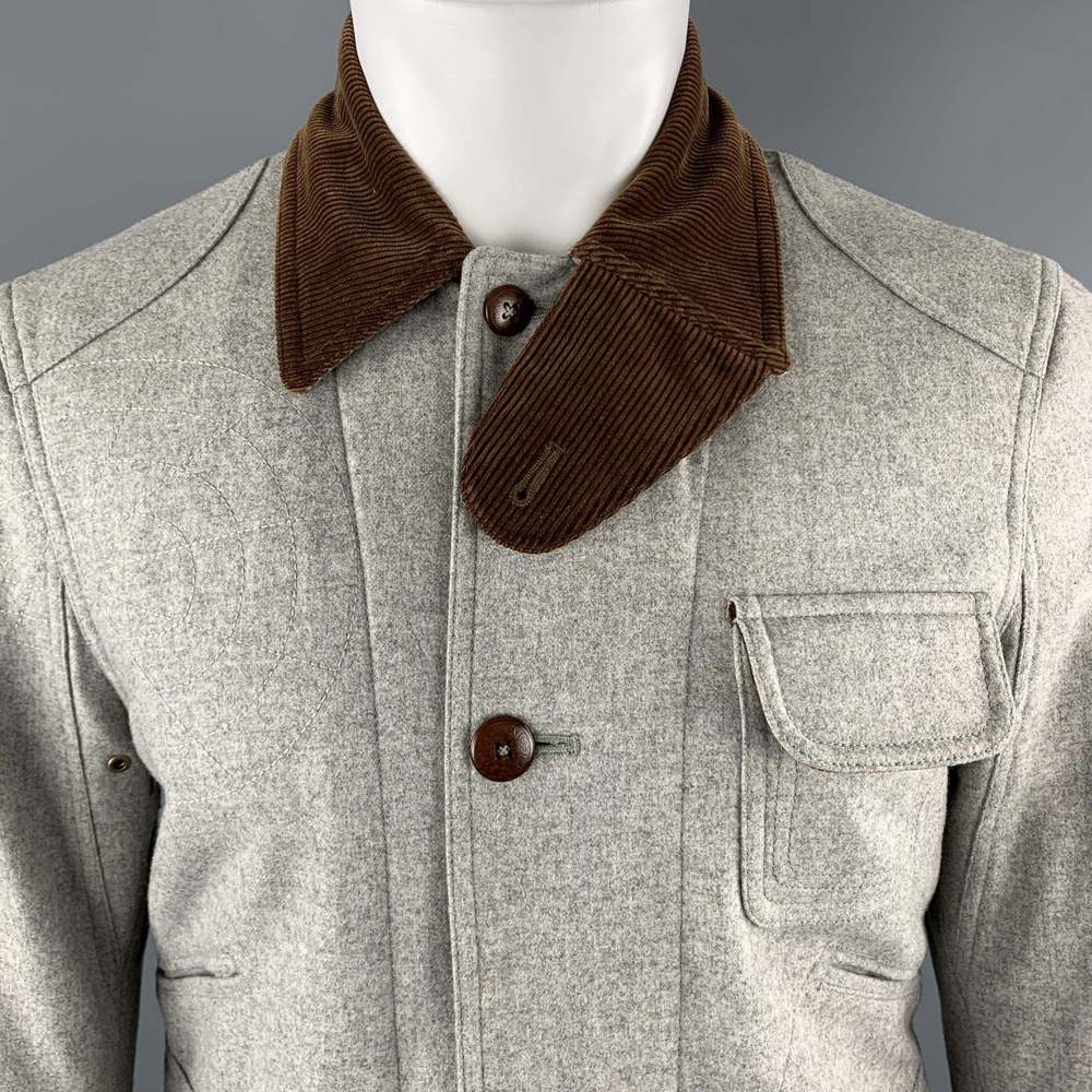 RALPH LAURENLight Grey Heather Brown Corduroy Collar Hunter Jacket - Picture 2 of 10